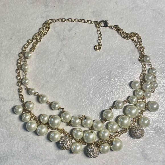 Anne Klein Faux Pearl & Rhinestone Necklace - Picture 3 of 4